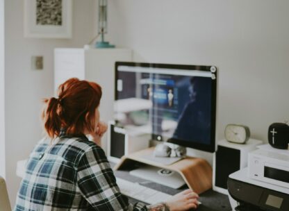 Woman working at a computer