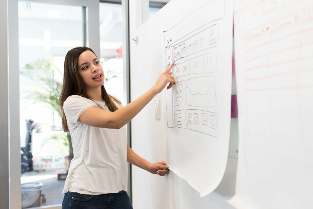 Photograph of a trainer leading a training session