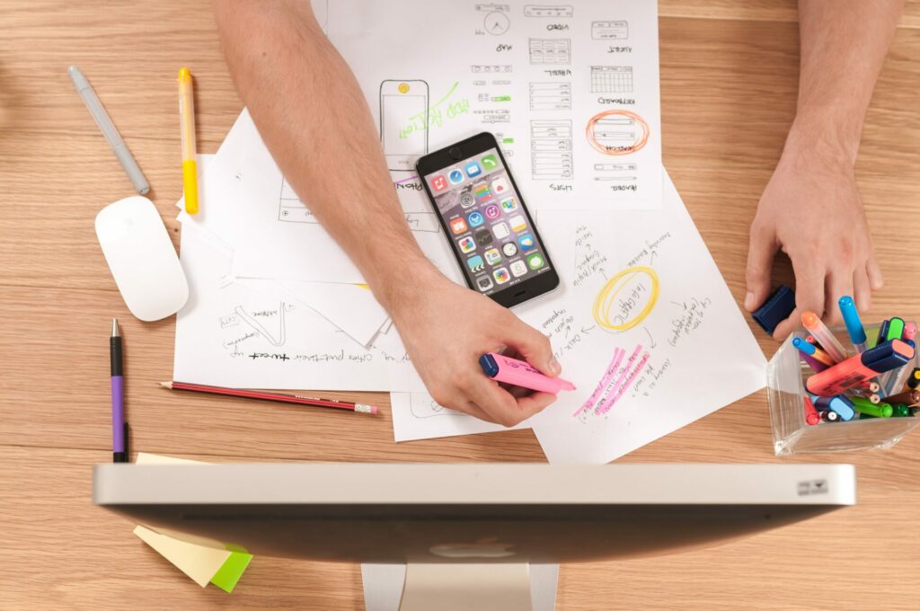 person working at their desk