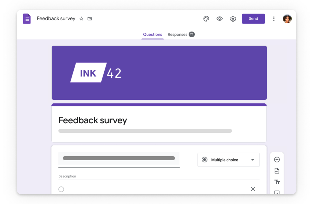 Screenshot of Google Forms. 